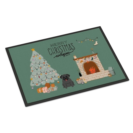 Carolines Treasures 24 x 36 in. Black Pug Christmas Everyone Indoor or Outdoor Mat CK7569JMAT